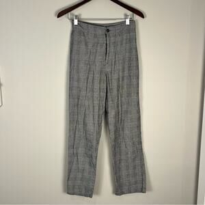 Brandy Melville Plaid Dress Pants Straight Leg Classic Office Siren Professional